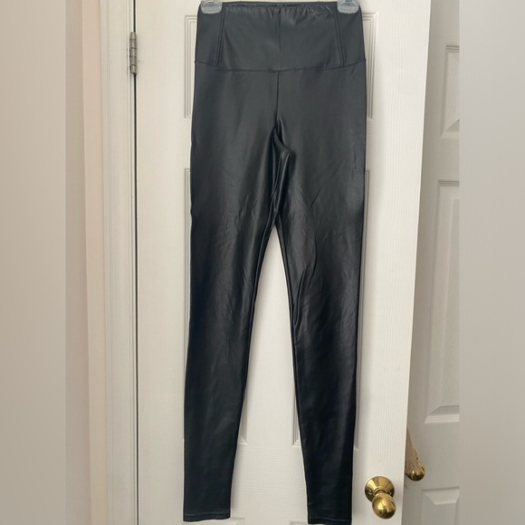 Aritzia Black Pleather Leggings - Picture 3 of 5
